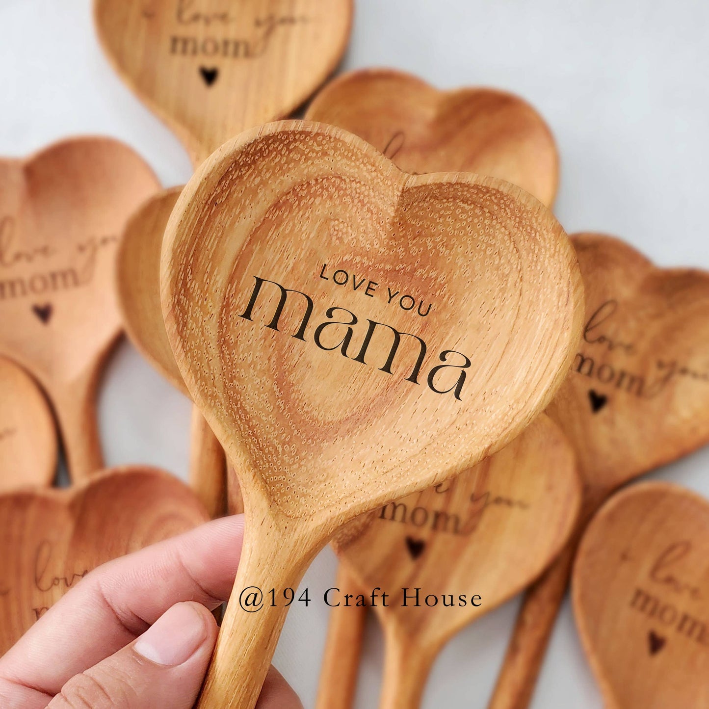 Love You Mama - Wooden Heart Spoon - Mother's Day Gifts