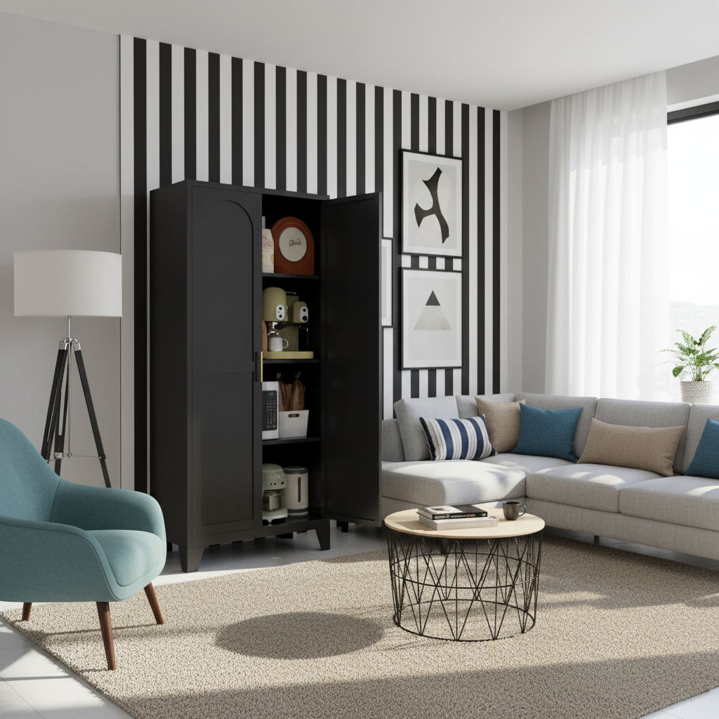Shapely Doors Storage Cabinet with Adjustable Shelves