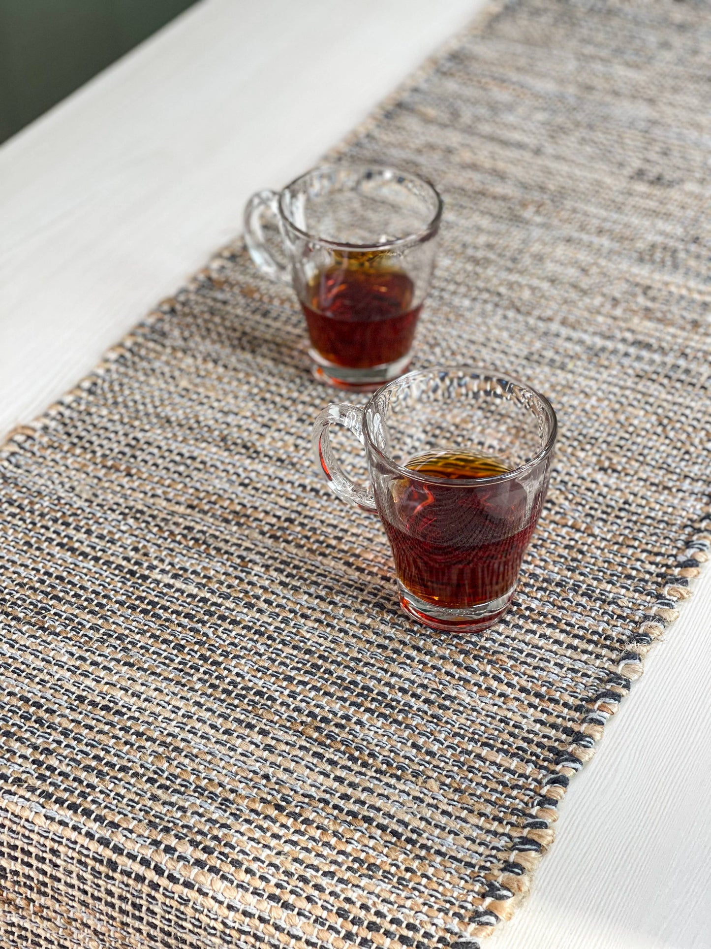 OMBRE TABLE RUNNER, NATURAL JUTE GREY, 13" x 108"