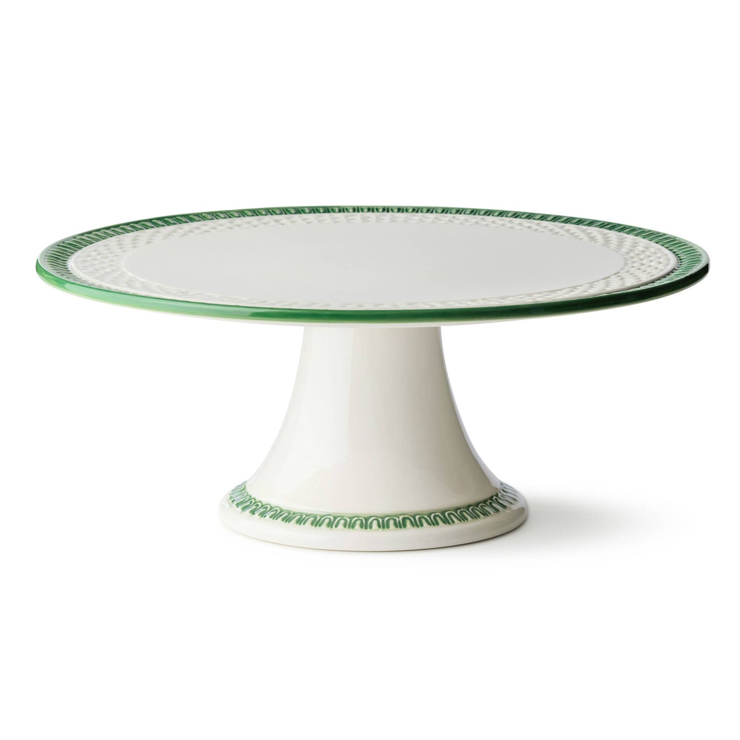 Le Jardin Embossed Rattan Footed Cake Plate 12.25 x 5