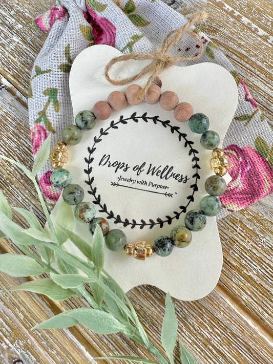 Beaded Bracelet, Stackable Fall Bracelet, Diffuser, The Fern