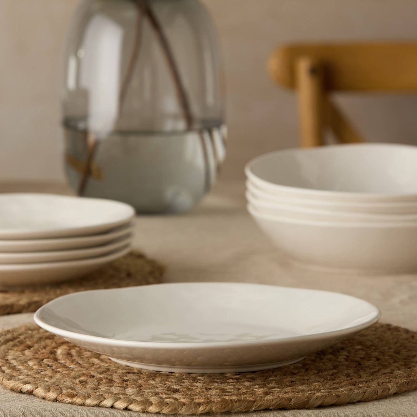 Linen Cream Dinner Plate 11in