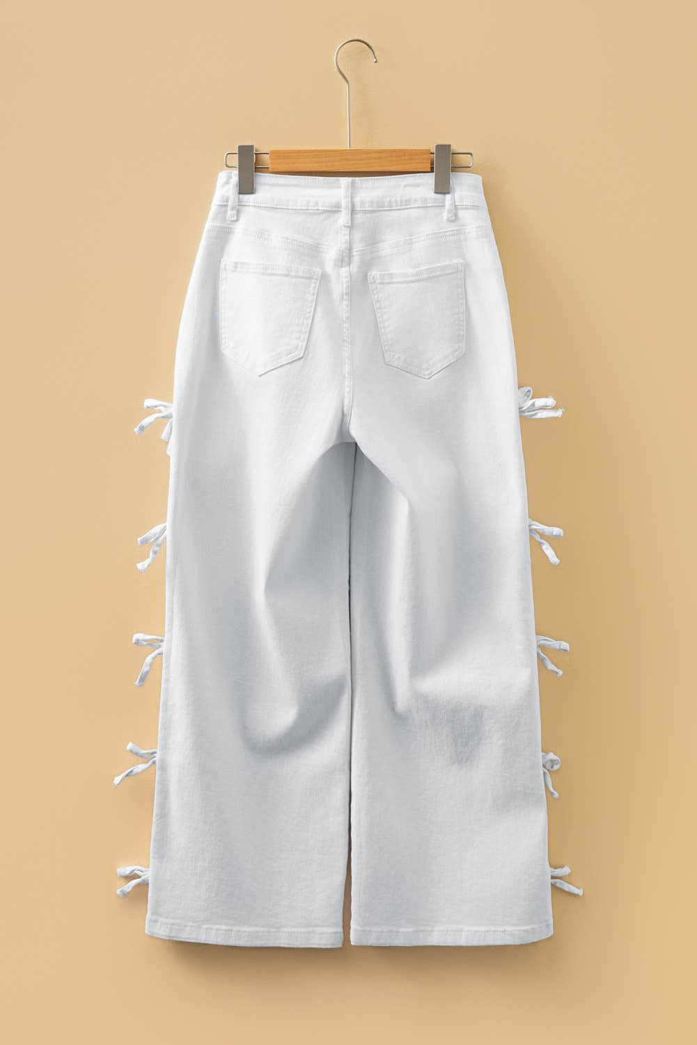 66 Spring 2026 Bow Knot Side Detail Straight Leg Loose Jeans