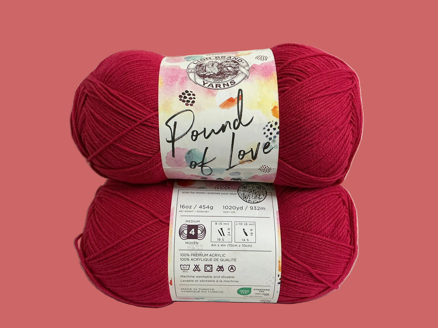 Lion Brand Pound of Love-Cerise
