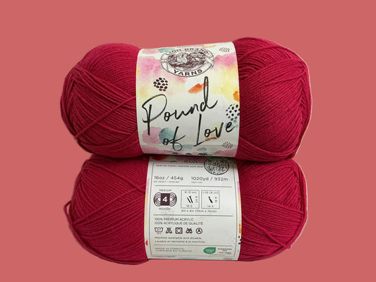 Lion Brand Pound of Love-Cerise