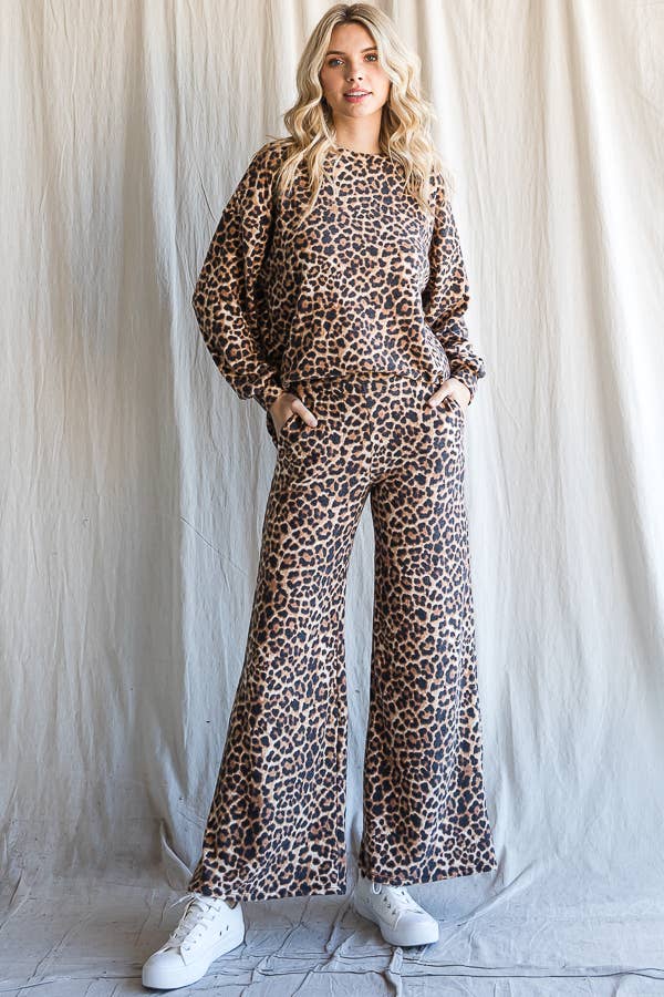 SOFT CHEETAH PRINT LOUNGE SET