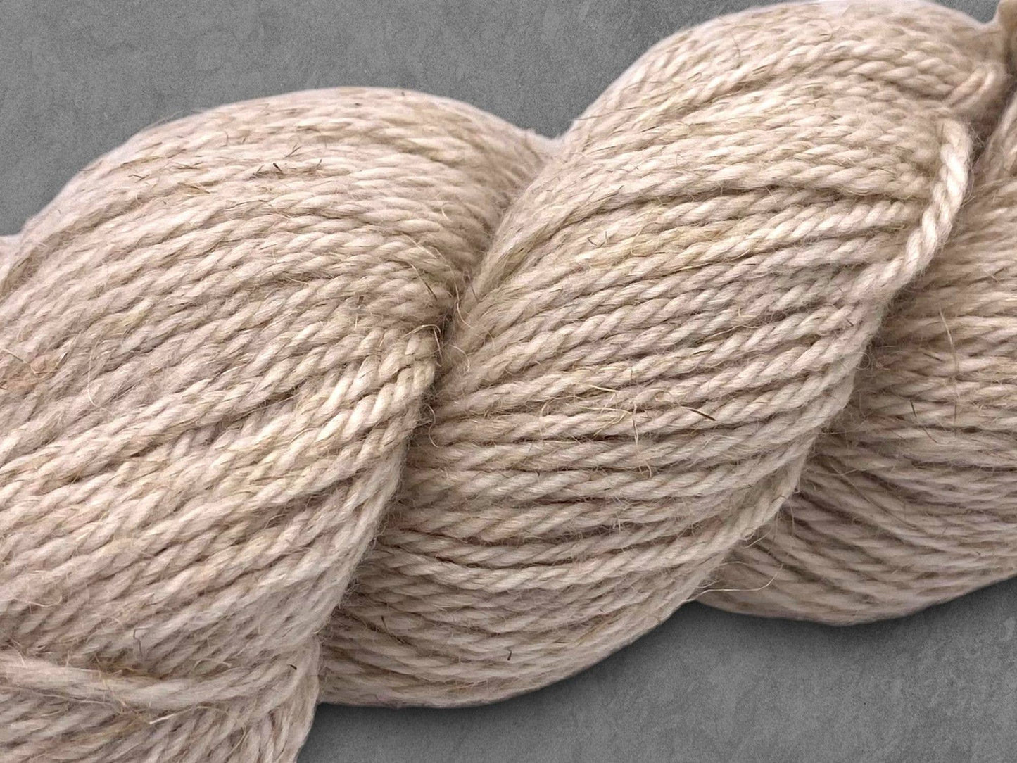 Undyed Yarn: Organic Wool Linen Aran Knitting Yarn