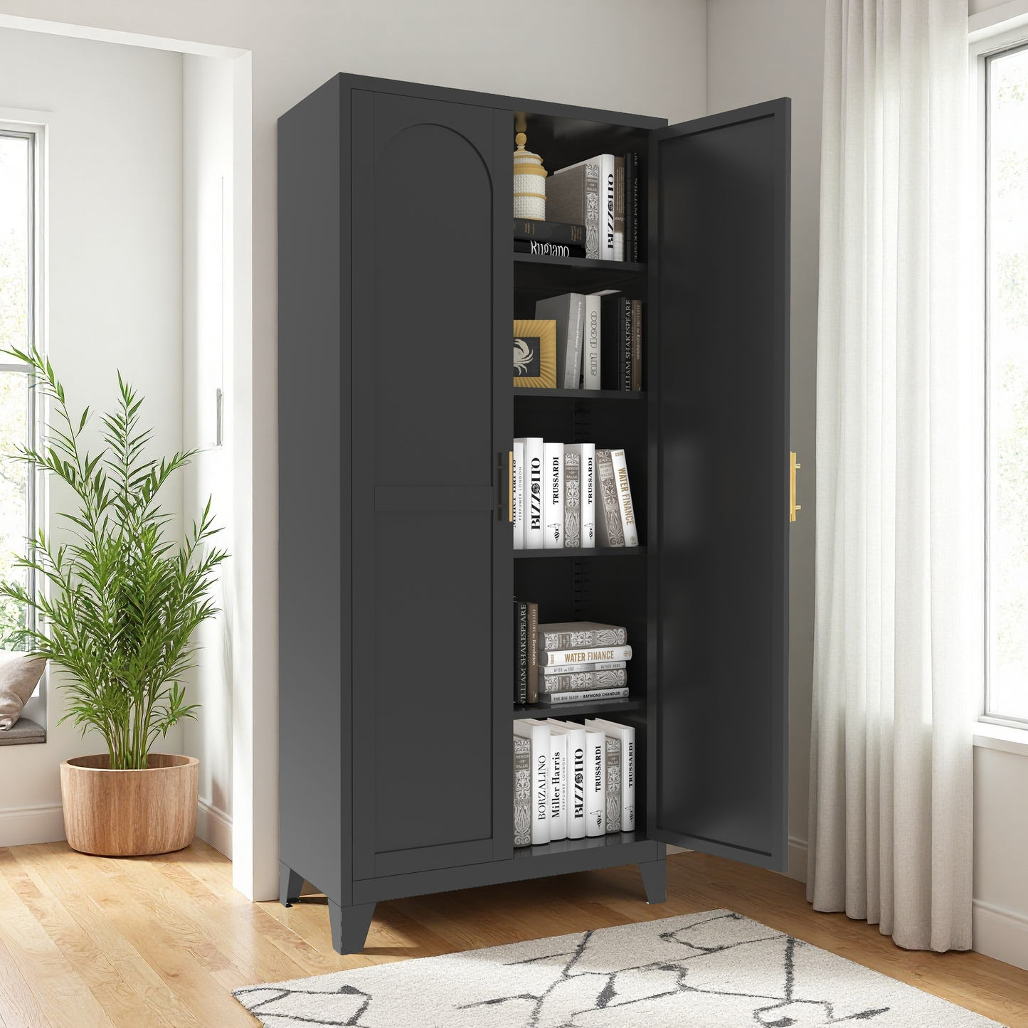 Shapely Doors Storage Cabinet with Adjustable Shelves