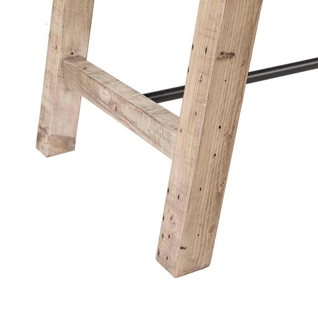 Reclaimed Natural Wood Dining Table with Metal Support *