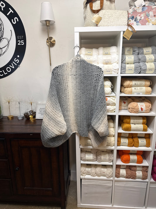 EB Collection Hand Crocheted Shrug-Acrylic and Wool-Color Cream/Silver