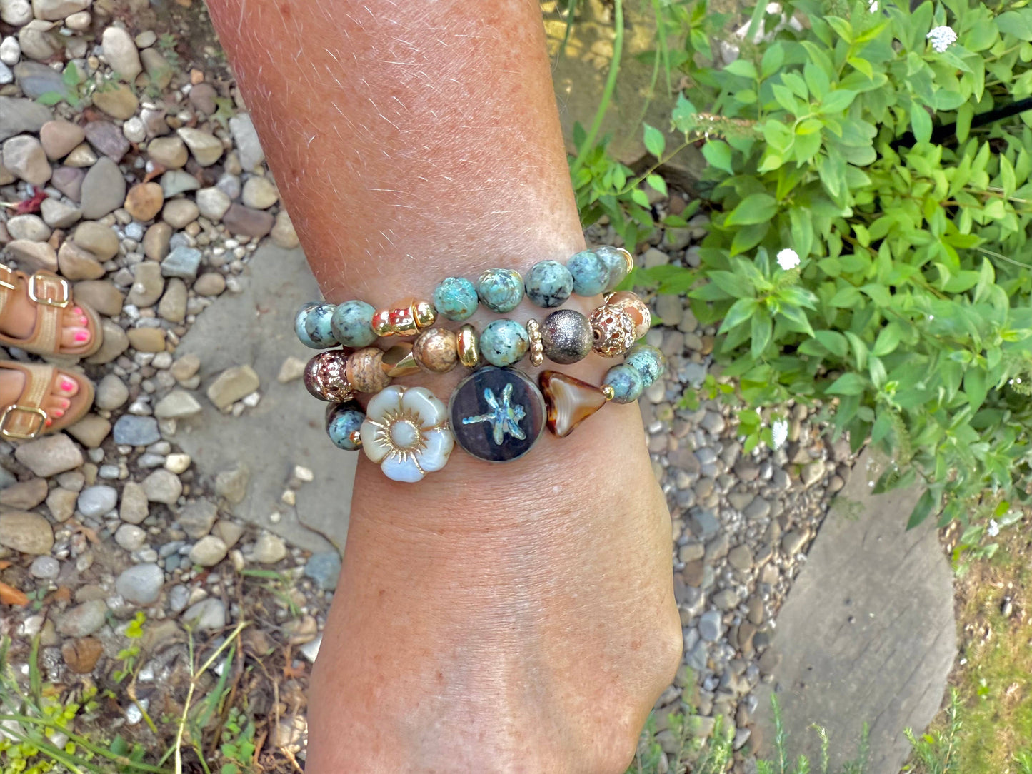 Beaded Bracelet, Stackable Fall Bracelet, Diffuser, The Fern