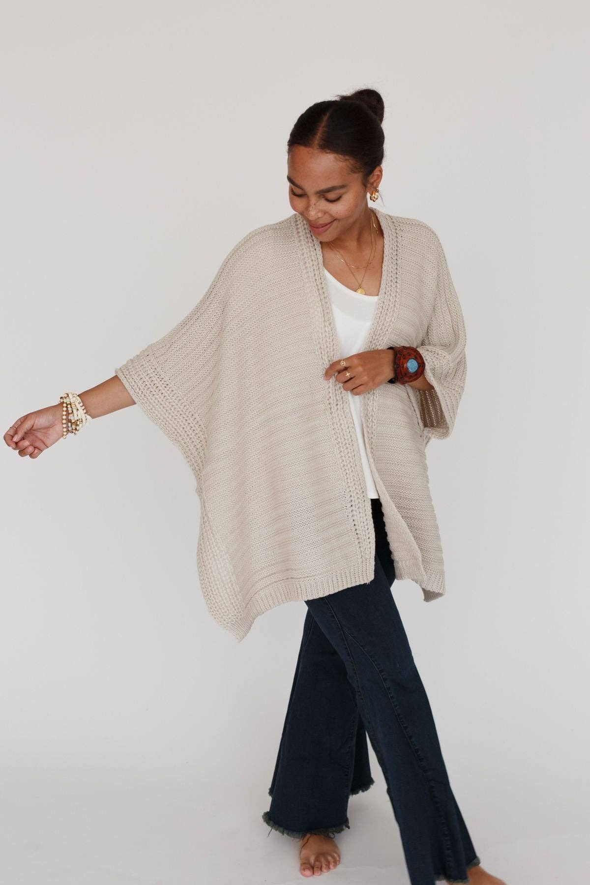 Fall Favorite: So Deserving Knit Ruana - Oatmeal