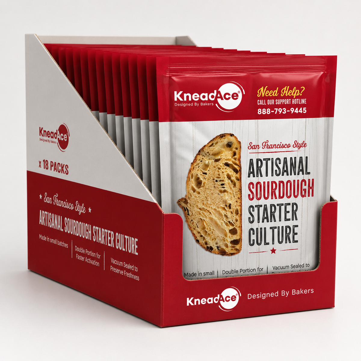 KneadAce® Sourdough Starter Culture, Non GMO, Made In USA