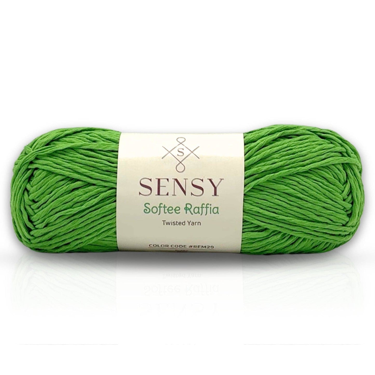Sensy Softee Raffia Twisted Yarn, 3.5 oz, 109 Yards, 100% Polyester, Gauge 4 Medium
