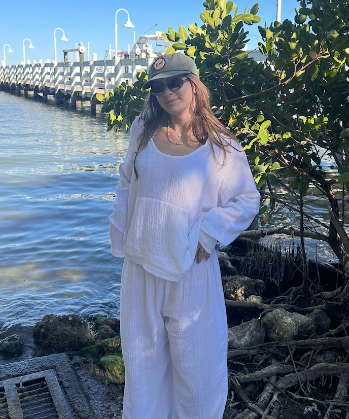 Textured Coastal Cotton Pant