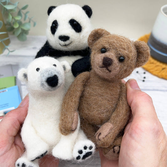 Needle Felting Bumper Kit - Three Bears. A premium starter k