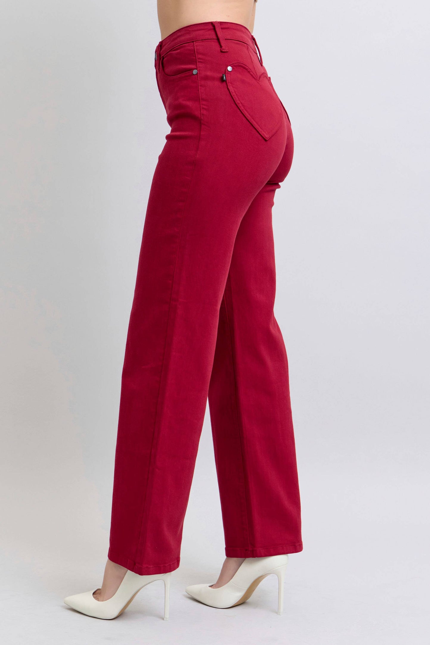 Heart Shaped Back Pockets High Waisted 90's Straight
