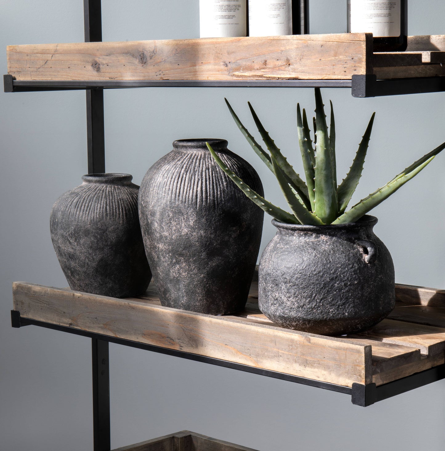 Tall Stoneware Style Terracotta Dark Vase