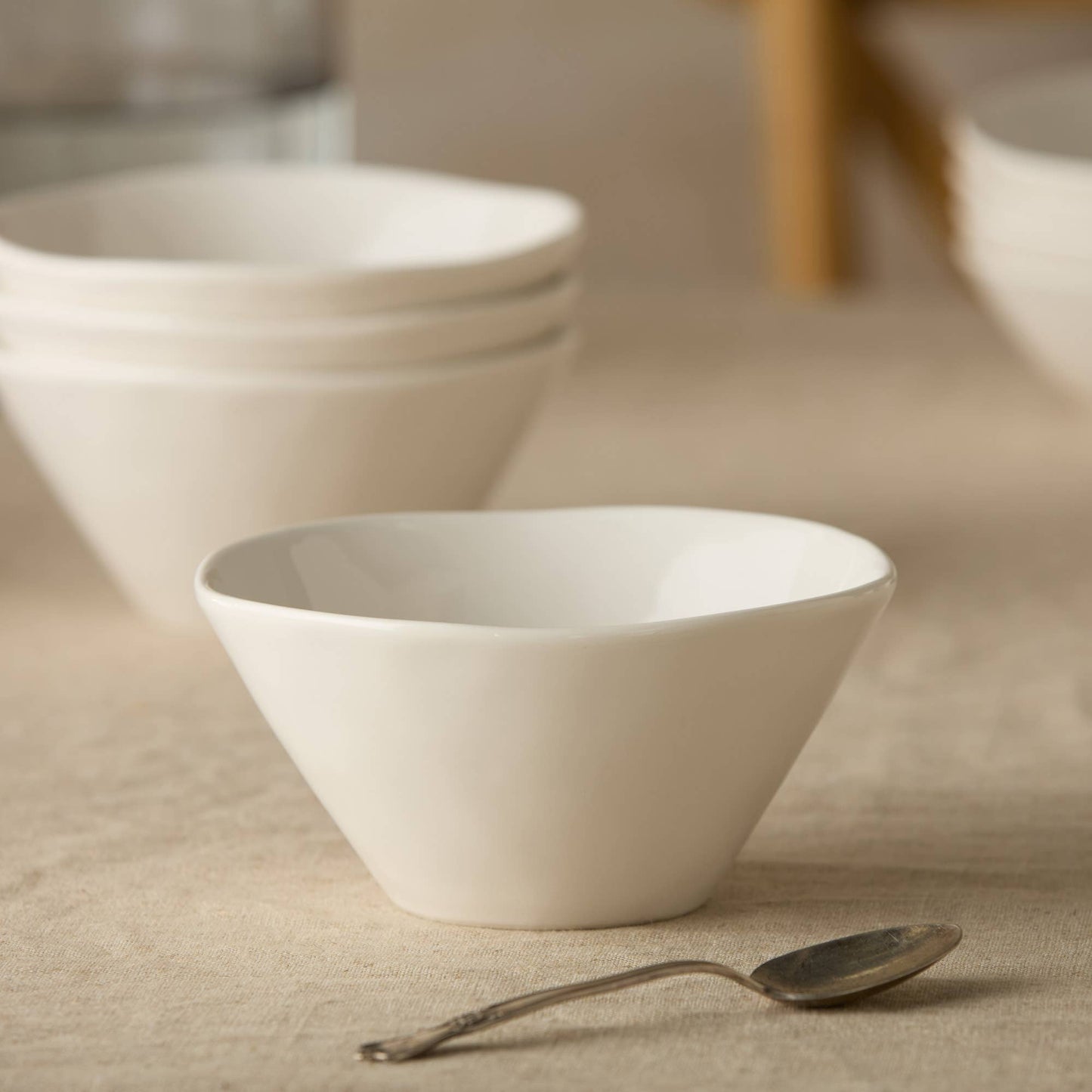 Linen Cream Ice Cream Bowl 6.25in x 3.25in 22 oz