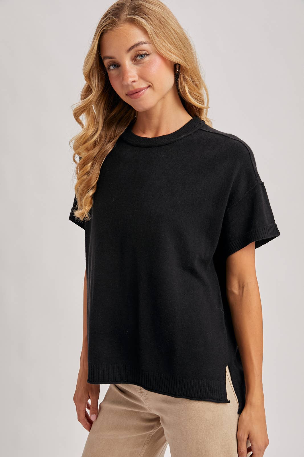 CREW NECK KNIT T-SHIRT