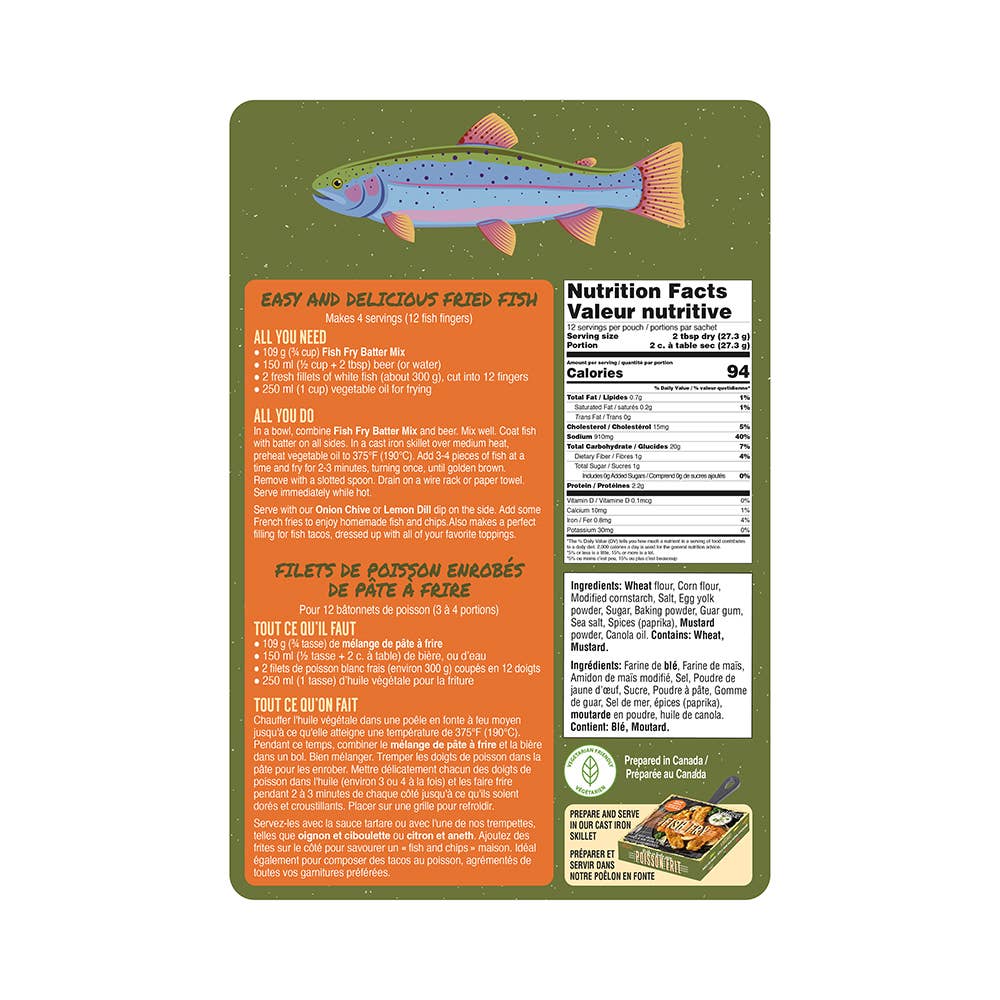 Fish fry batter seasoning pouch