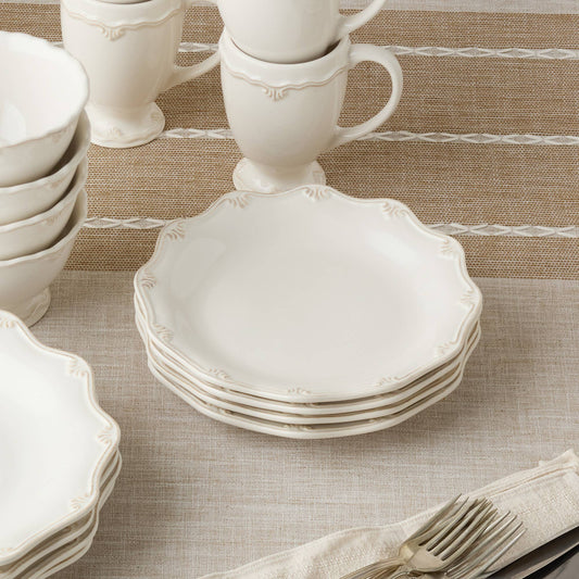 Heritage Scroll Salad Plate – Artistic Stoneware Accent