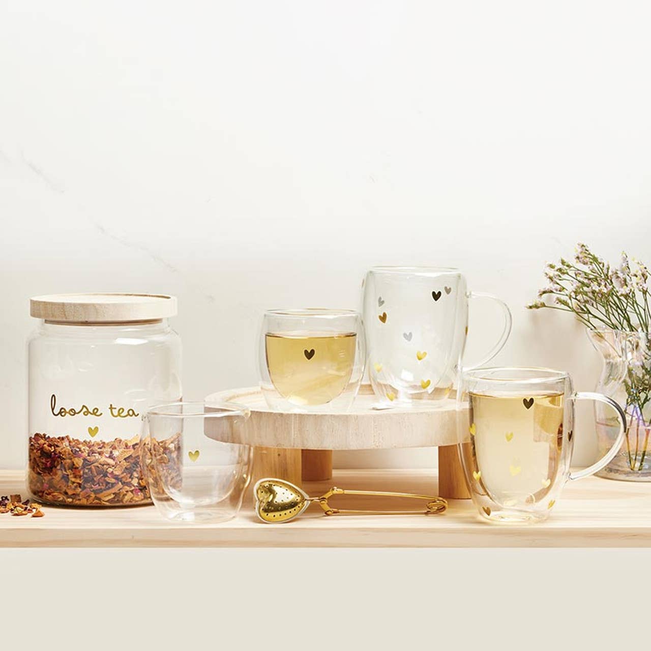 Gold Heart Strainer