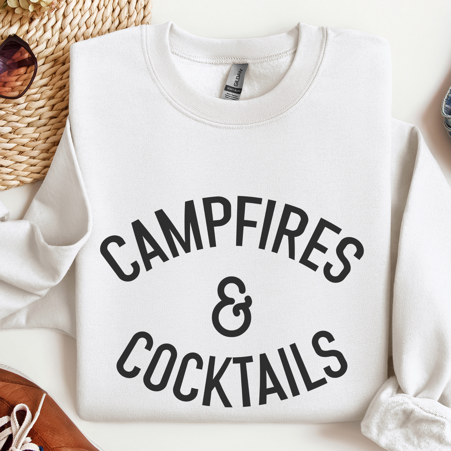 Campfires and Cocktails Crewneck Sweatshirt
