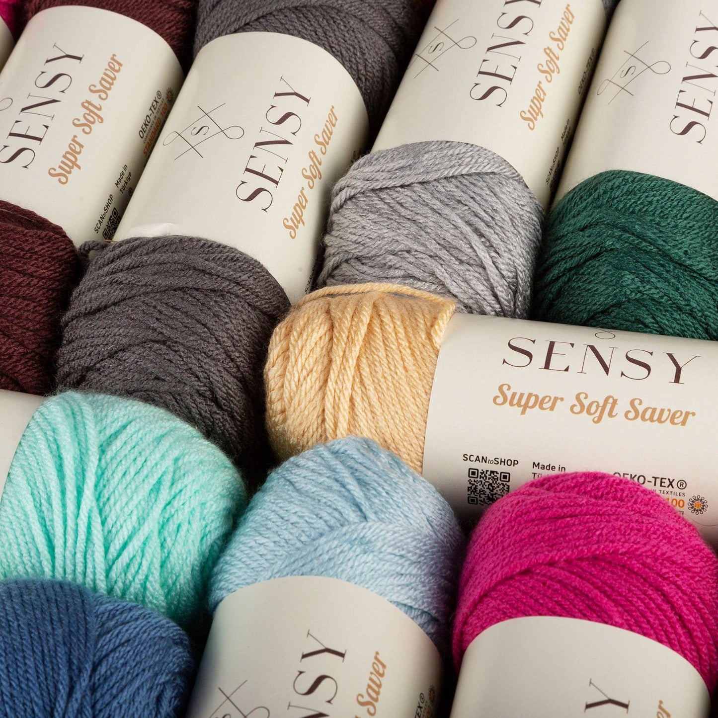 Sensy Super Soft Saver Yarn, 3.5 oz, 190 Yards, Gauge 4 Medium