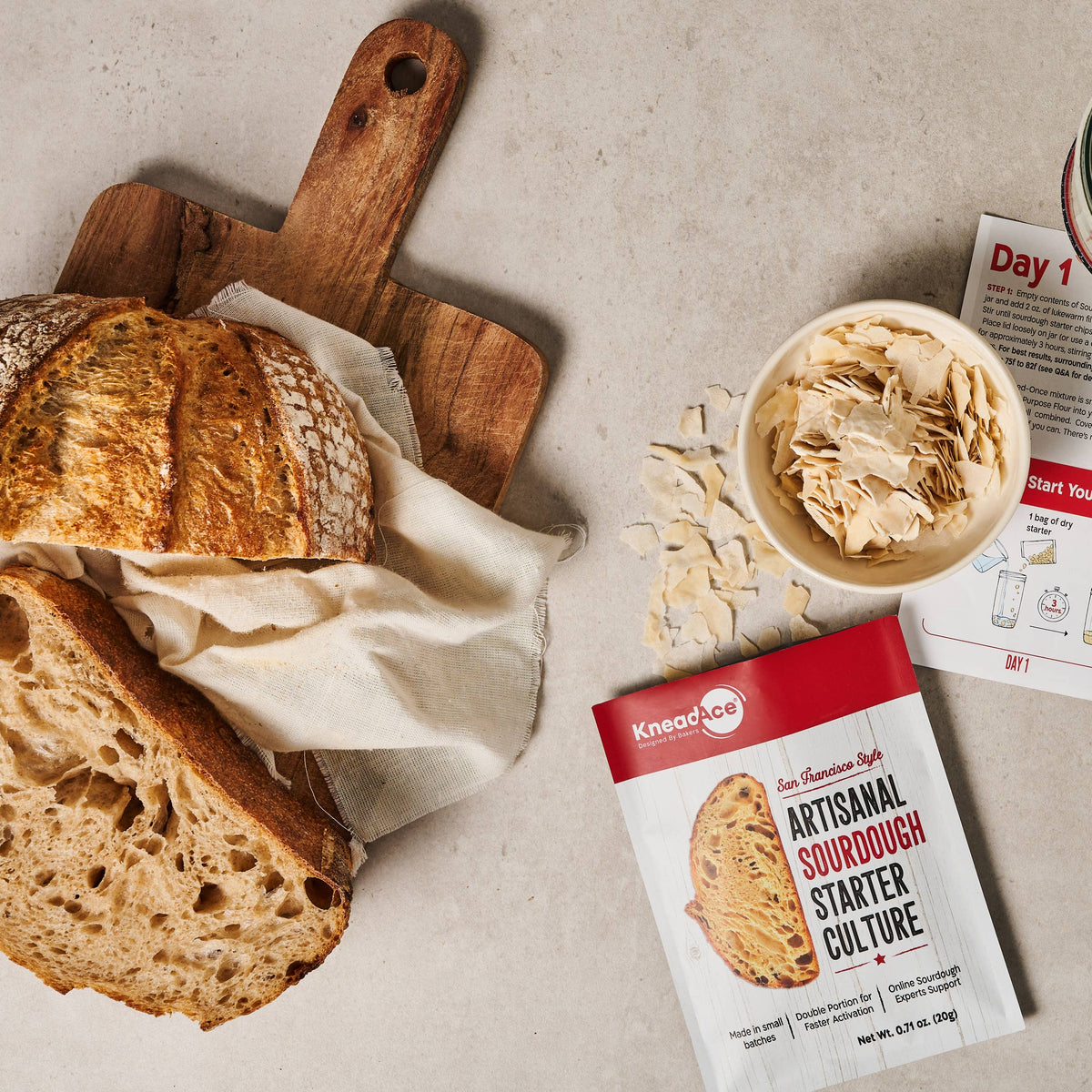 KneadAce® Sourdough Starter Culture, Non GMO, Made In USA