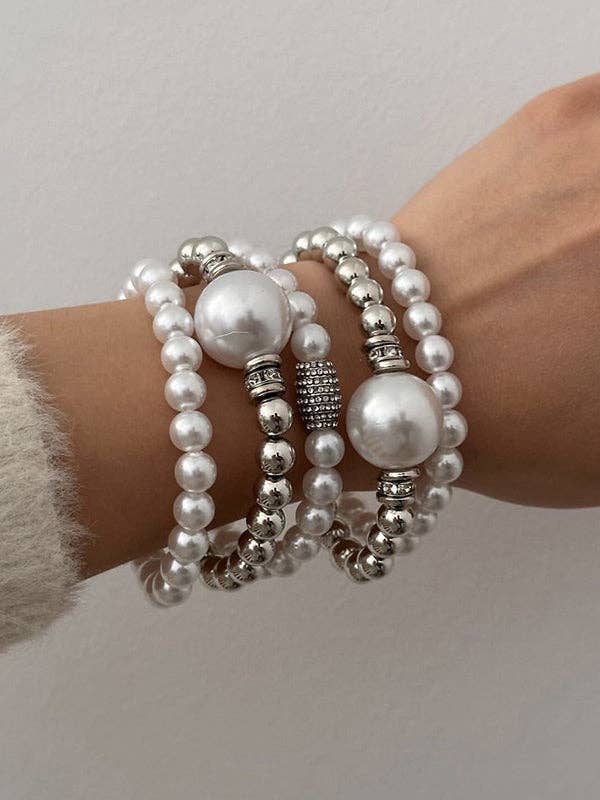 Beaded Shiny Bracelet Accessories Five Pieces Sets