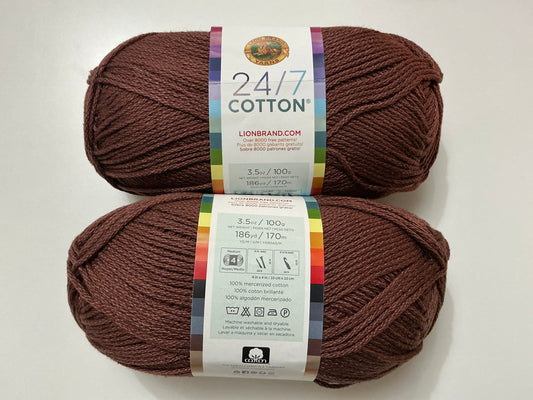 Lion Brand 24/7 Cotton-Coffee Beans