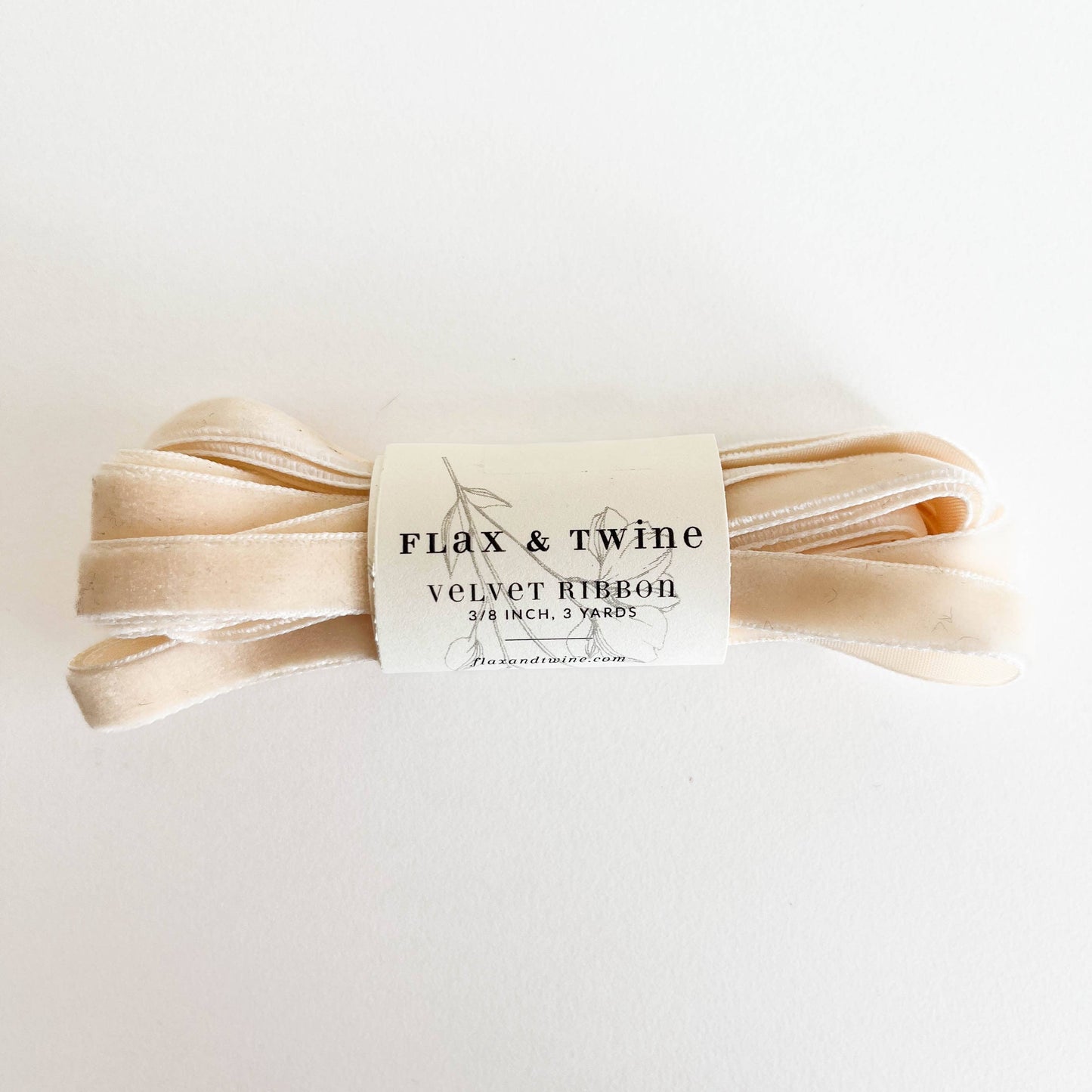 Flax & Twine 3/8" Velvet Ribbon - 3 Yards