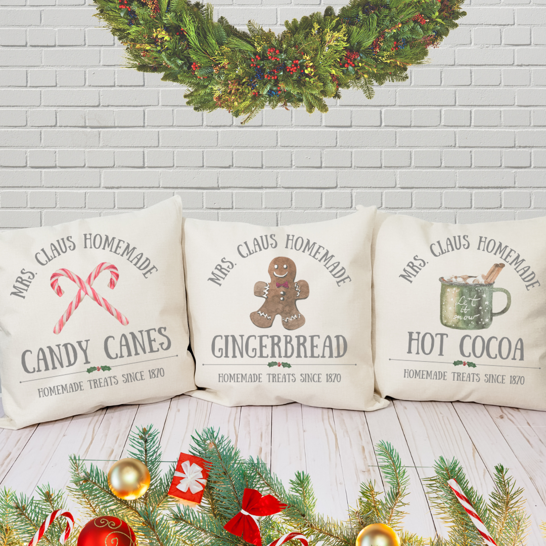 Mrs. Claus Gingerbread Pillow Cover