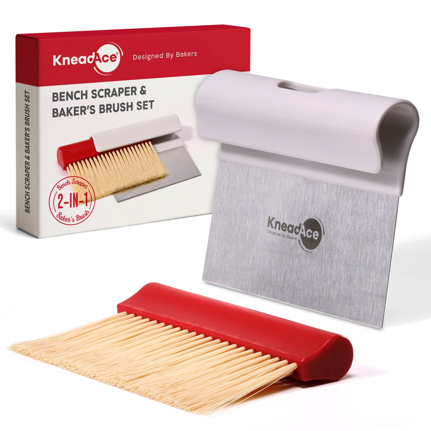 KneadAce Bench Scraper and Baker's Brush
