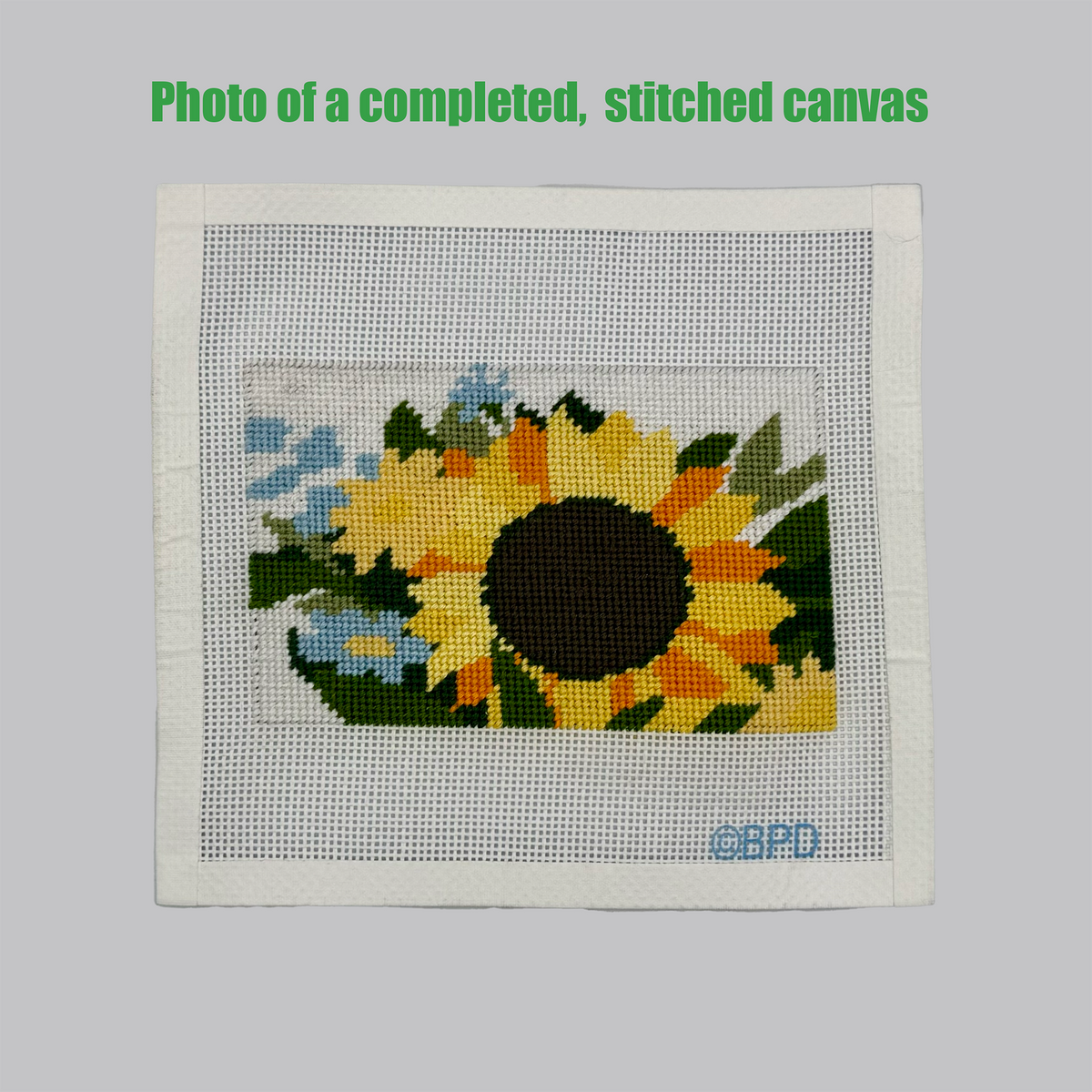 Sunflower with Daisies and Wildflowers Needlepoint Design
