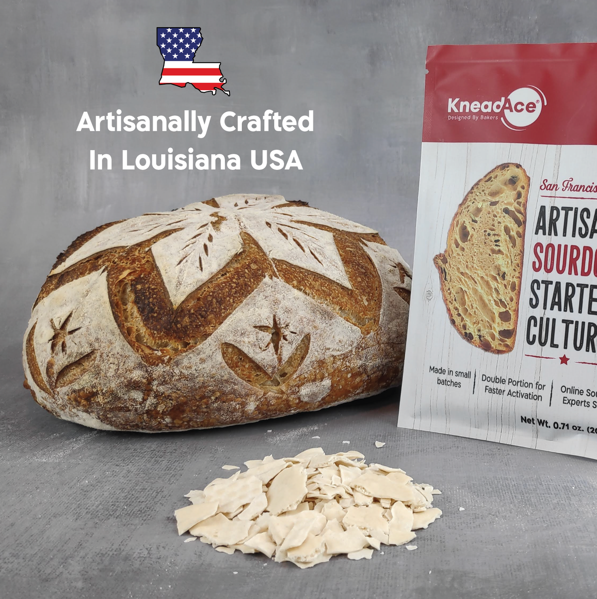 KneadAce® Sourdough Starter Culture, Non GMO, Made In USA