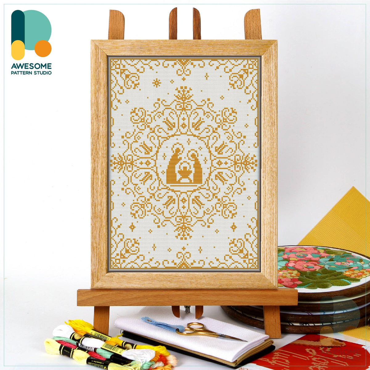 CS2018-2 Monochrome Christmas, Counted Cross Stitch Kit
