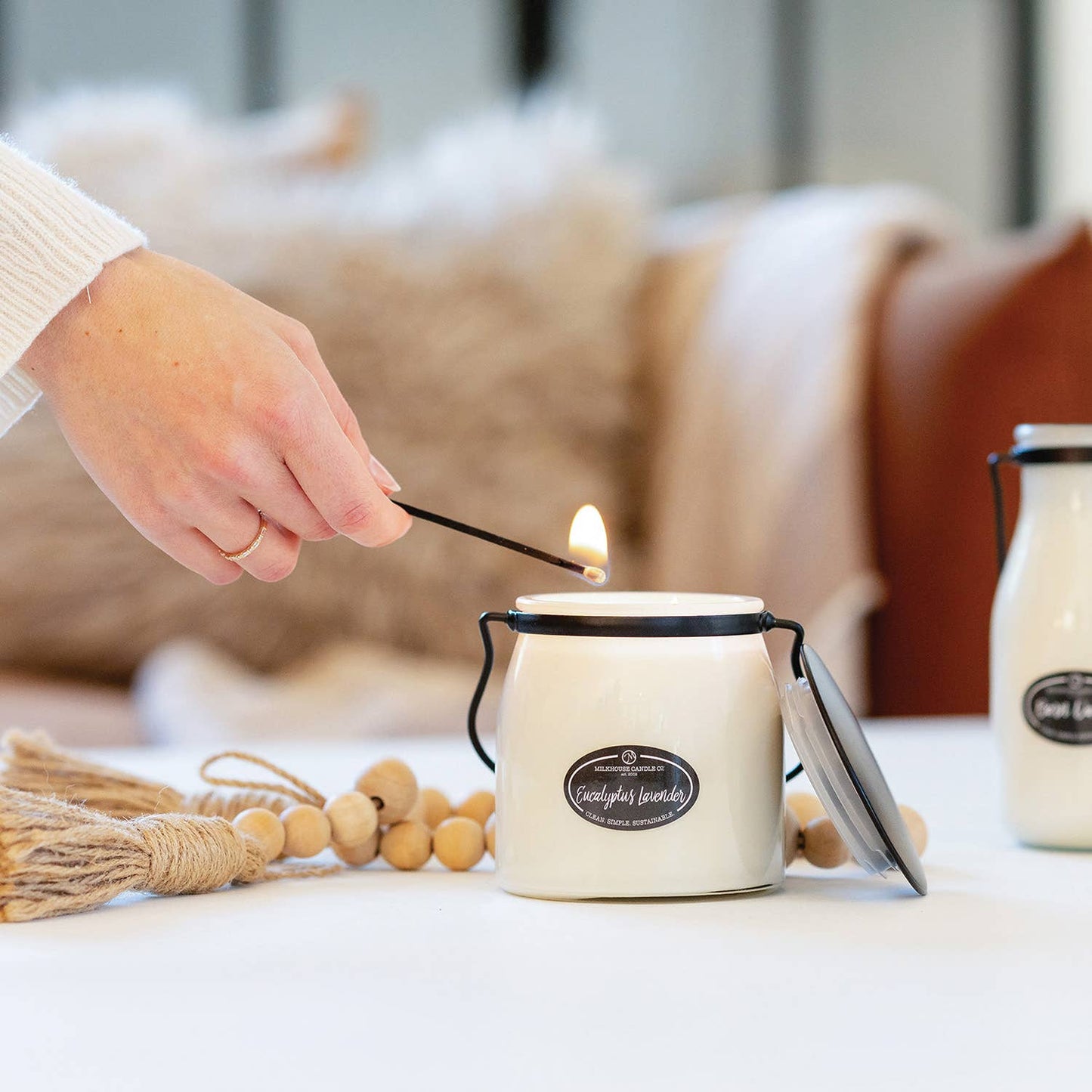 16 oz Butter Jar Candle: Eucalyptus Lavender