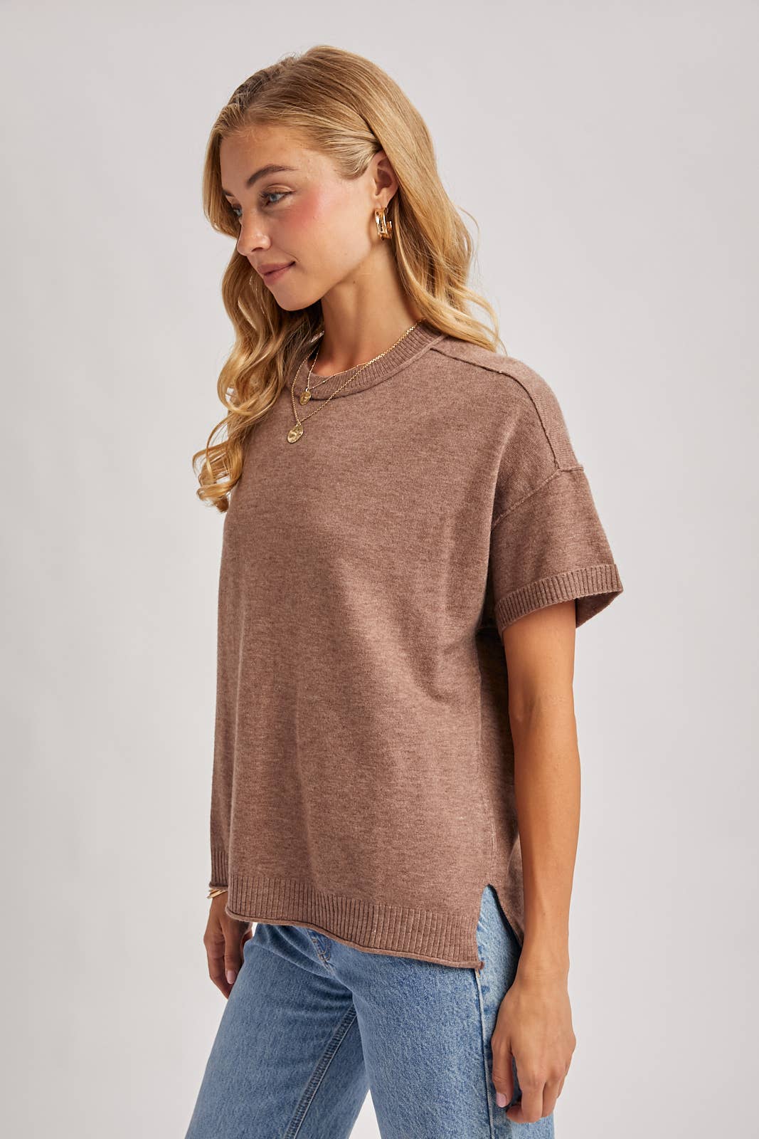 CREW NECK KNIT T-SHIRT