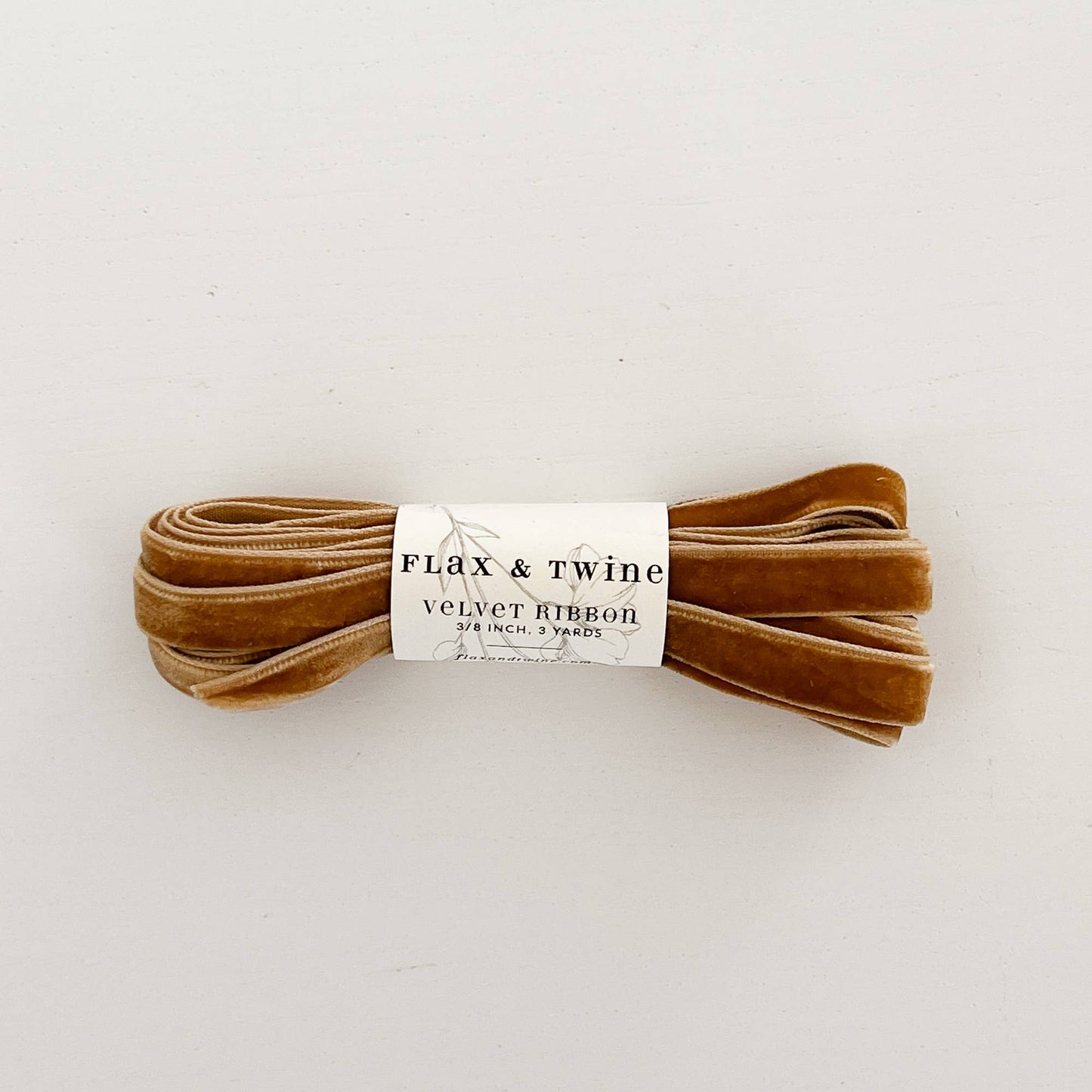 Flax & Twine 3/8" Velvet Ribbon - 3 Yards