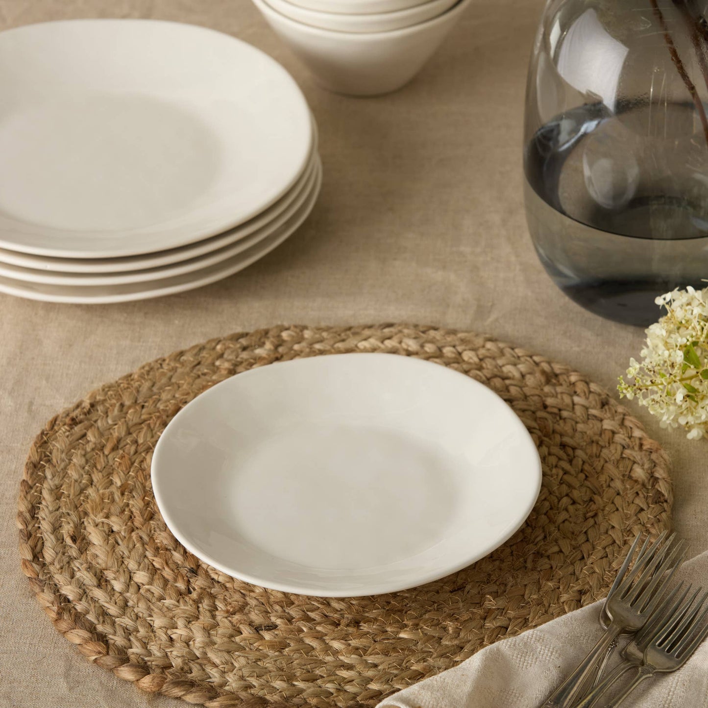 Linen Cream Salad Plate 9in