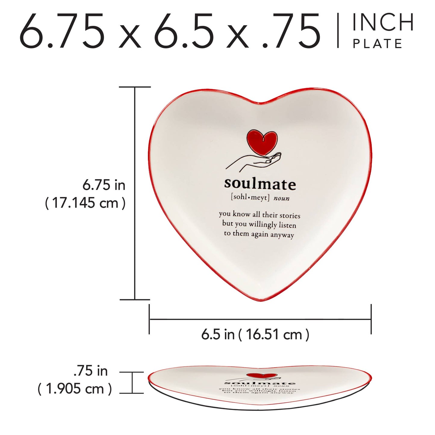 Valentine's Day 6.5in Heart Shaped Tid Bit w/sayings asst