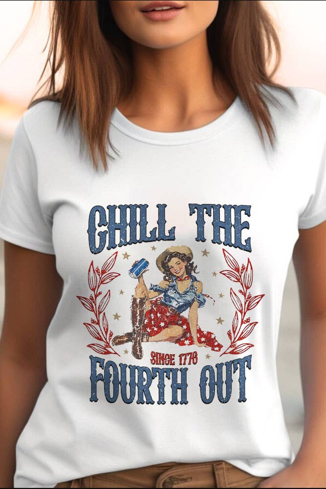 Chill The Fourth Out Since 1776, 4th of July, Unisex Round Neck T-Shirt