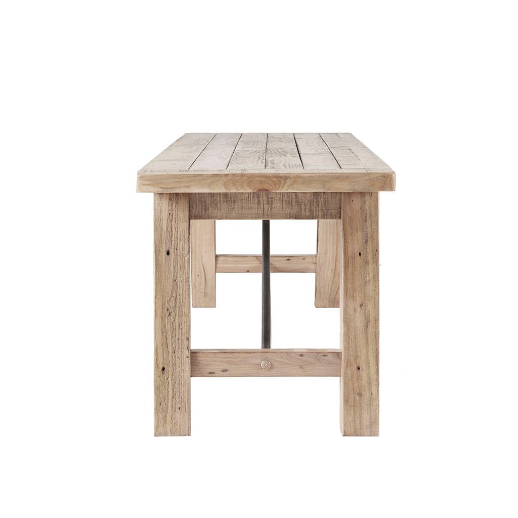 Weathered Pinewood Rustic Dining Bench Seats 3 *