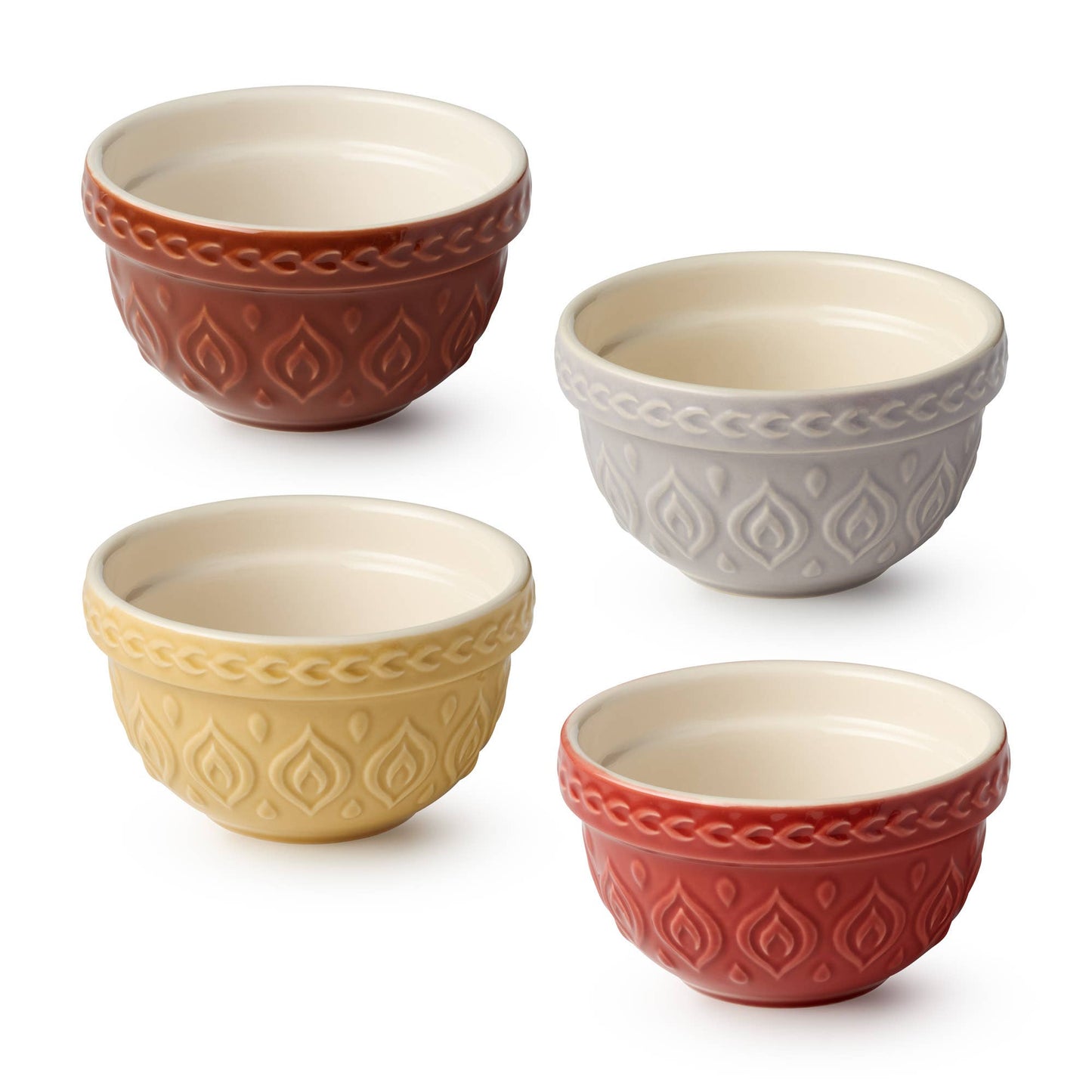 Vintage Farm Stoneware Set of 4 Prep Bowls 4.5" 10 oz