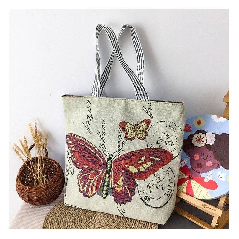 Stylish Large Capacity Floral Canvas Bag