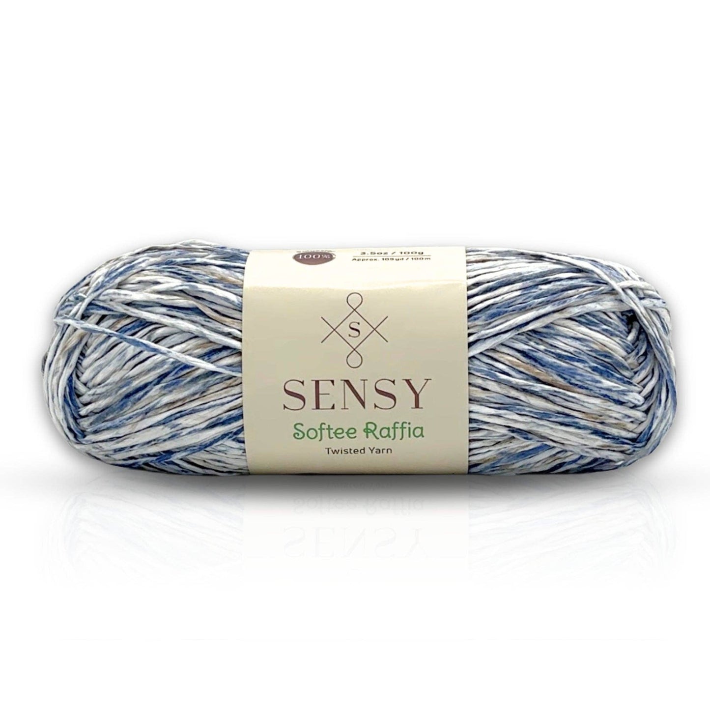 Sensy Softee Raffia Twisted Yarn, 3.5 oz, 109 Yards, 100% Polyester, Gauge 4 Medium