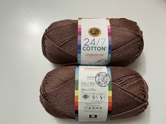 Lion Brand 24/7 Cotton-Cafe Au Lait