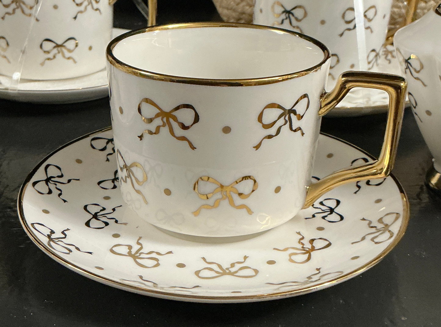 Gold Bow Tea Cup